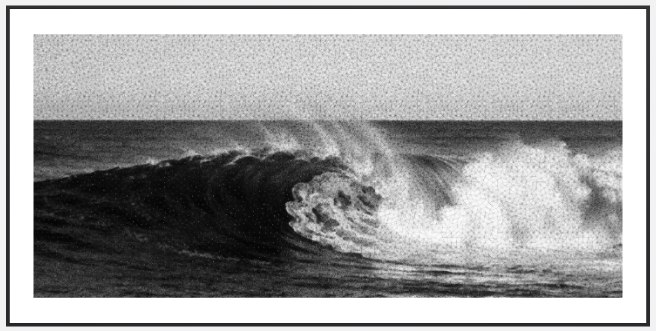 Breaking Ocean Wave &mdash; a string art picture, framed and ready to hang