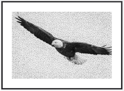 Eagle in Flight &mdash; a string art picture, framed and ready to hang