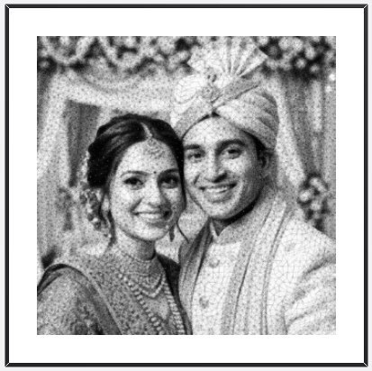 The same photograph wound into thread and framed