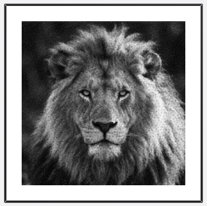 Lion &mdash; a string art picture, framed and ready to hang