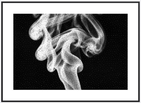 Smoke Swirl &mdash; a string art picture, framed and ready to hang