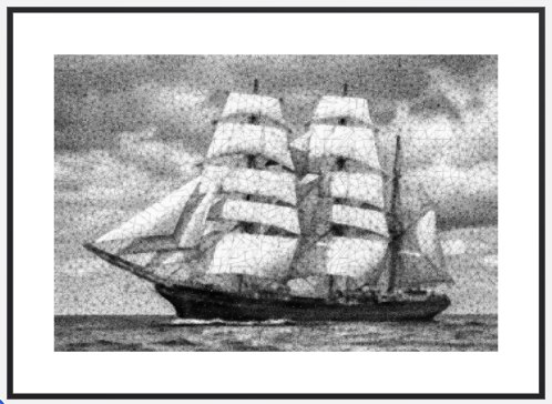 Tall Sailing Ship &mdash; a string art picture, framed and ready to hang