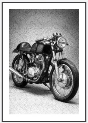 Vintage Motorcycle &mdash; a string art picture, framed and ready to hang